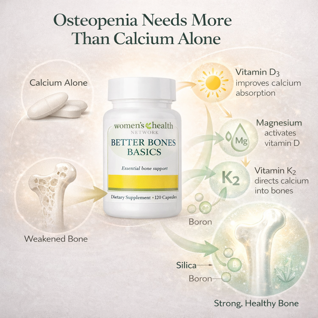 Better Bones Basics – Bone & Beauty Support for Early to Moderate Bone Loss | Calcium, Magnesium, Vitamin D3, K2, Silica for Hair, Skin, Nails & Bone